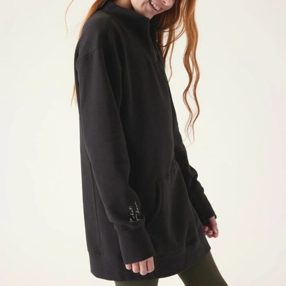 Athleta Girls Black Retroactive Half-Zip Pullover Sweatshirt Top - Picture 5 of 16